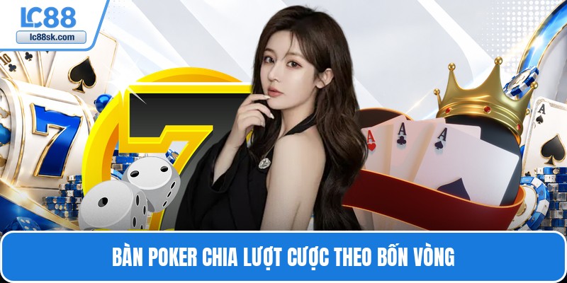 Bàn poker chia lượt cược theo bốn vòng